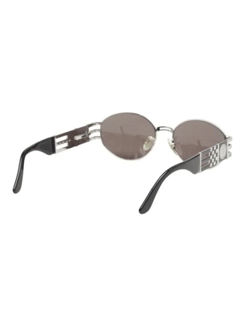 Fendi Sunglasses Black Silver Acetate Metal Eyewear